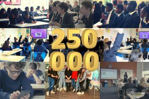 Collage of Young People in Financial Education Money Workshops, To Mark Our 250,000 Celebration!