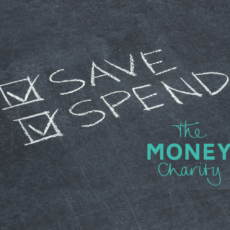 The Money Statistics July 2024 - Households Continue to Face Challenge of Spend or Save - Image shows chalk writing on a dark surface, with the words 'Save' and 'Spend' both written, with check boxes besides them. Both are ticked.